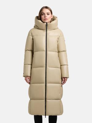 Langer Winter Steppmantel in Lederoptik "Destiny"