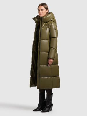 Langer Winter Steppmantel in Lederoptik "Destiny"