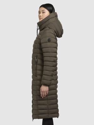 Wintermantel warmer Steppmantel lang mit hohem Kragen und großer Kapuze "Imes-YM"