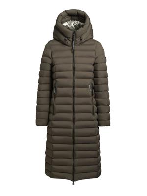 Wintermantel warmer Steppmantel lang mit hohem Kragen und großer Kapuze "Imes-YM"