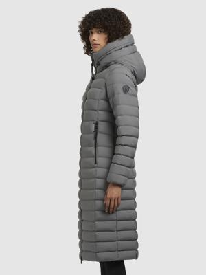 Wintermantel warmer Steppmantel lang mit hohem Kragen und großer Kapuze "Imes-YM"