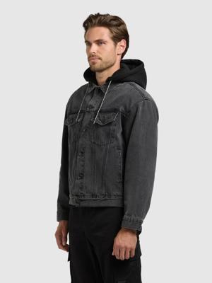 Jeansjacke mit abnehmbarer Sweat-Kapuze "Jokin"