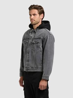 Jeansjacke mit abnehmbarer Sweat-Kapuze "Jokin"