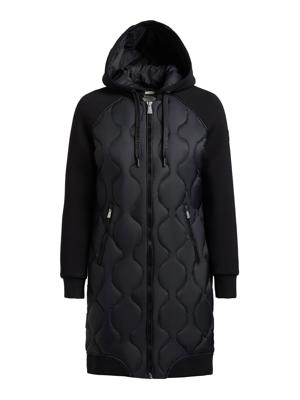 Materialmix-Mantel mit abnehmbarer Kapuze "Nora"