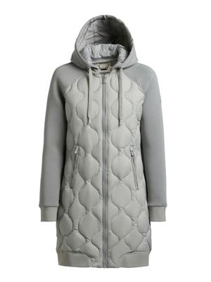 Materialmix-Mantel mit abnehmbarer Kapuze "Nora"